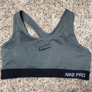 Grey NikePro padded sports bra!
